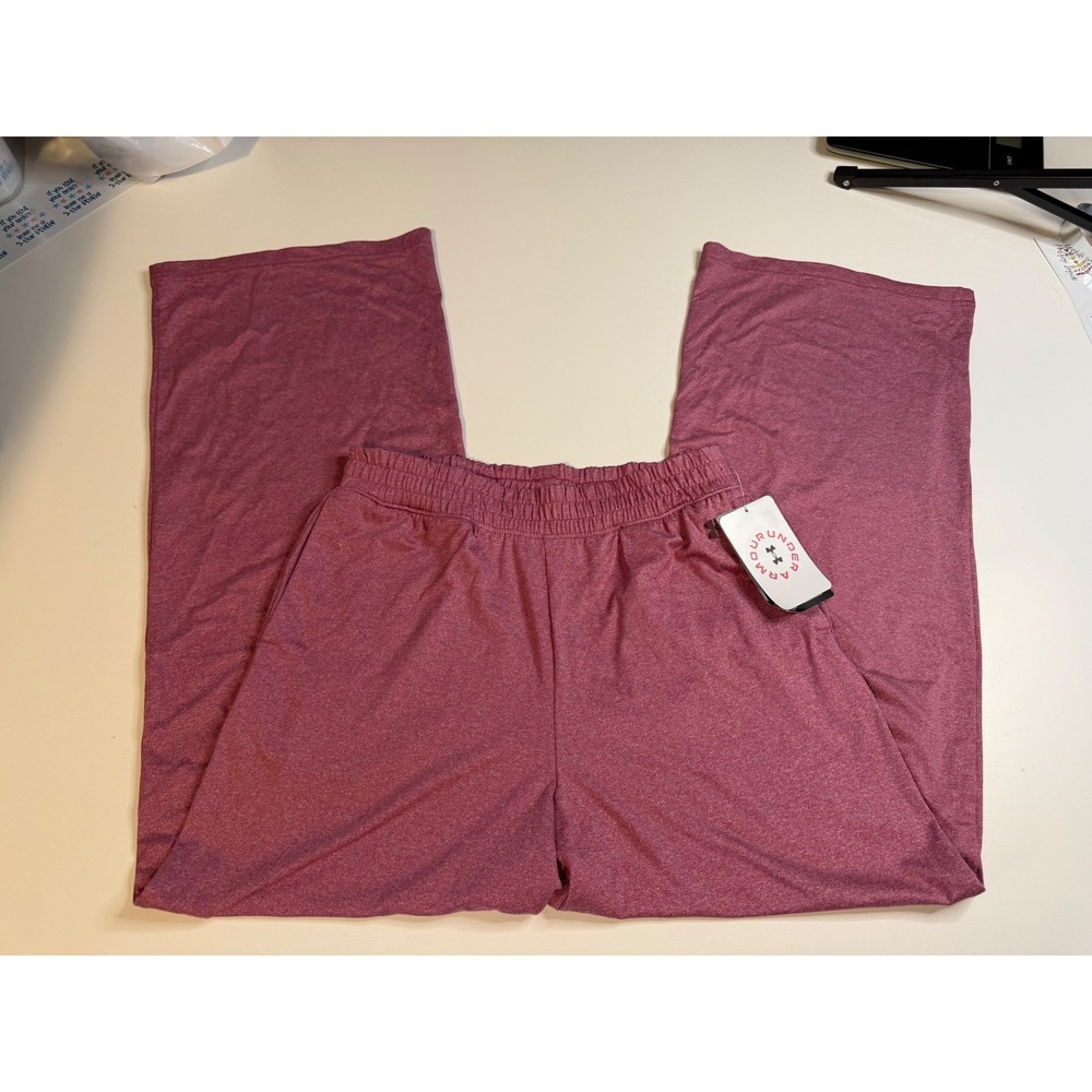 Under Armour Girls Motion Lounge Pants Pink Heather Wide Leg Athletic YM Medium